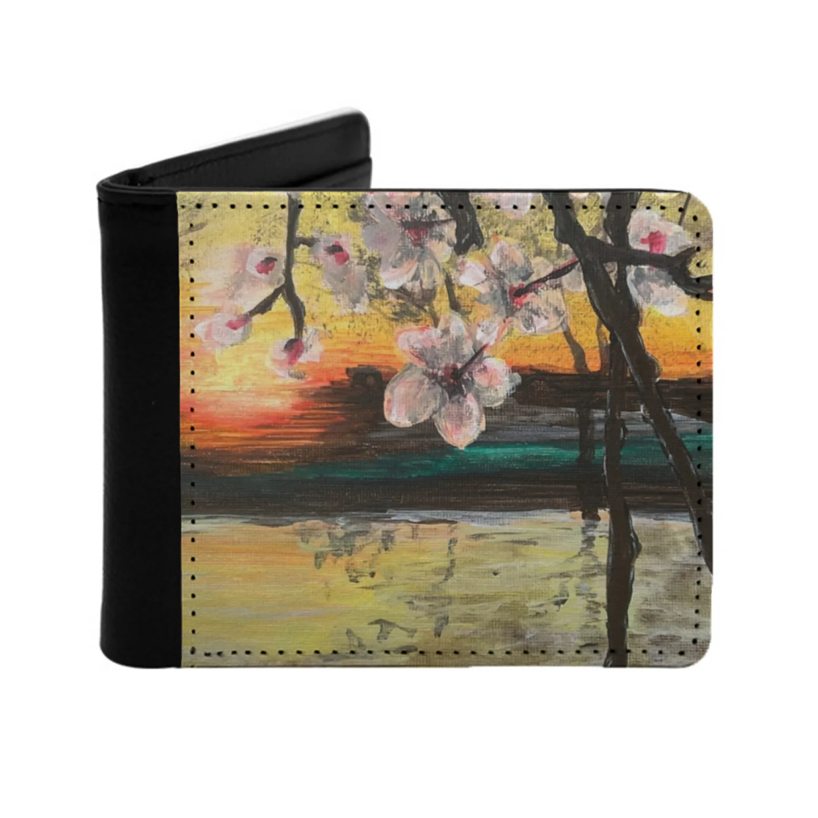 It’S Springtime Personalized Men's Leather Wallet Card Money Bag Pu Leather Wallet Spring Blossom Blossom Nature Wild Seasons