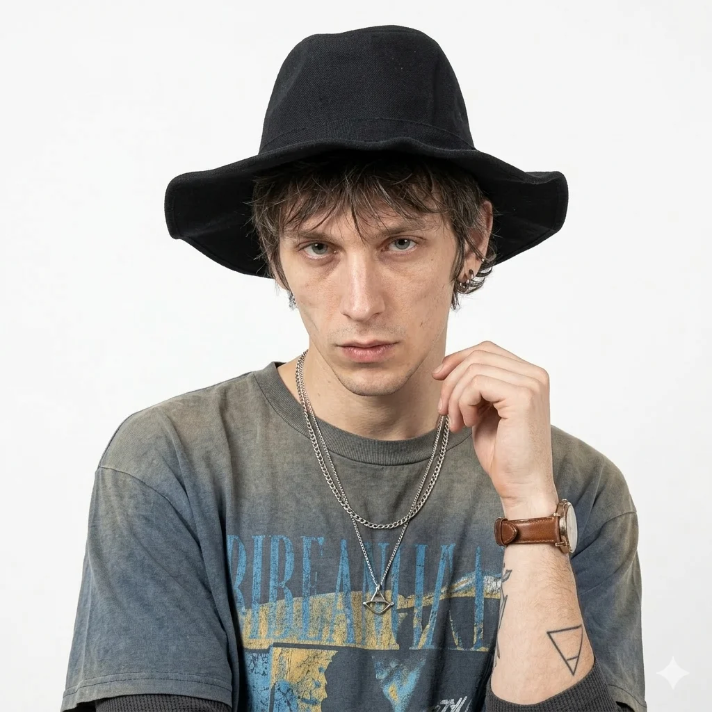 

Bige Head Man 60-62cm Bucket Hat Men's High Street Casual Wide Brim Sun Cap Individual Distressed Fisherman Hat Designer Gorras