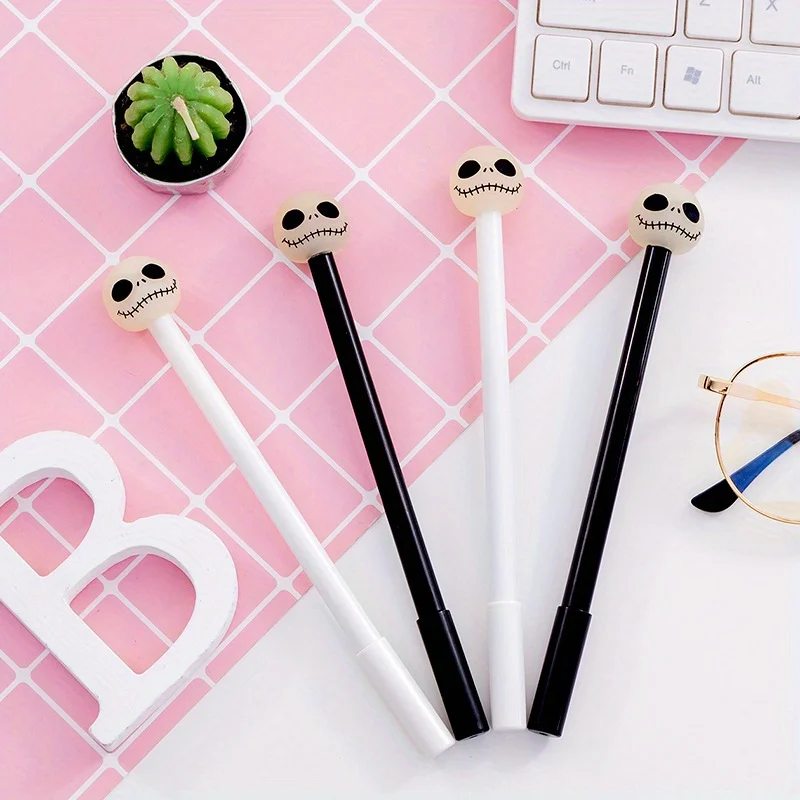 

10Pcs Halloween Pen Novel Ballpoint Pen Black Ink Skeleton Gel ink pen