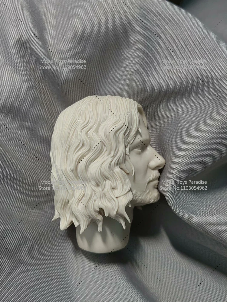 Unpainted White Model Head 1/6 Men Soldier Aragorn Half Elves Head Sculpt Fit 12inch Action Figure Body