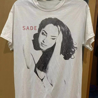 American Retro Style Sade Album Basic Style Graphic White T-shirt Summer New Men and Women Streetwear