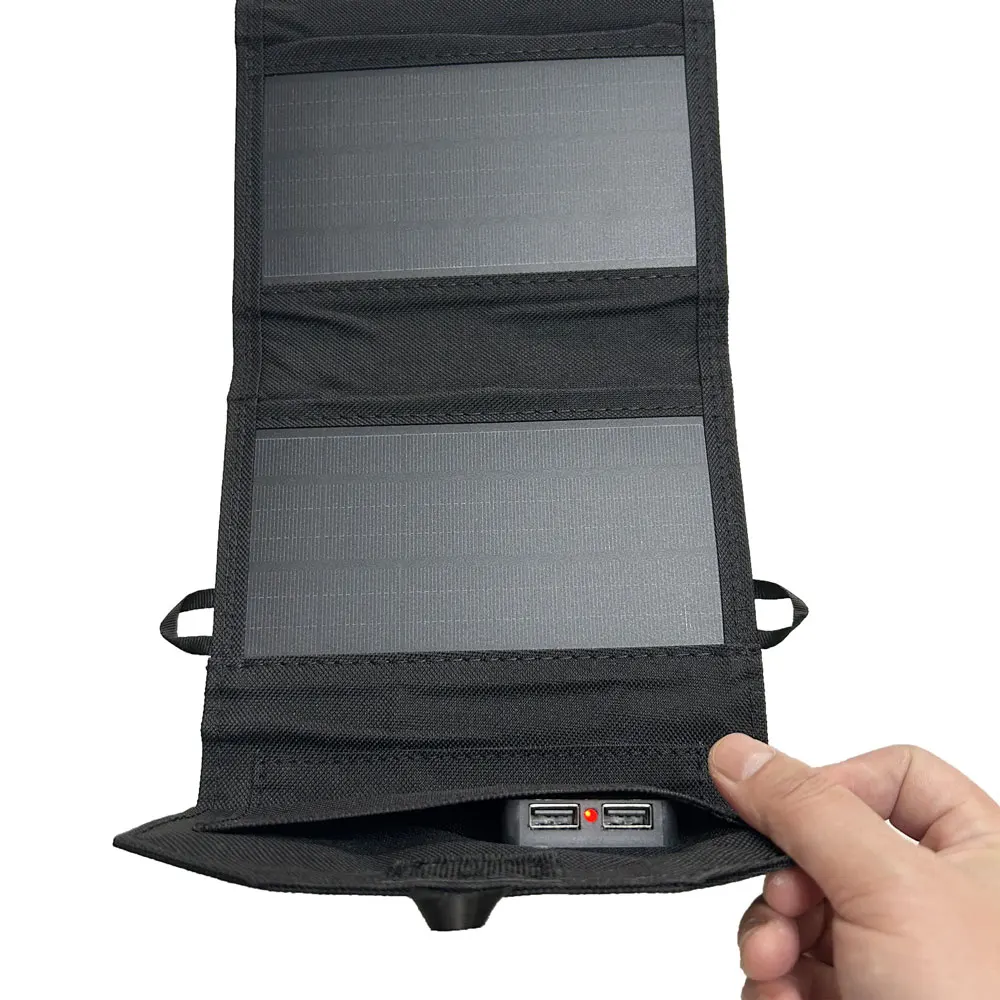 Monocrystalline Foldable 28W Solar Panel Portable PV Battery USB Output Outdoor Power Bank for Hiking and Mobile Phone Charging