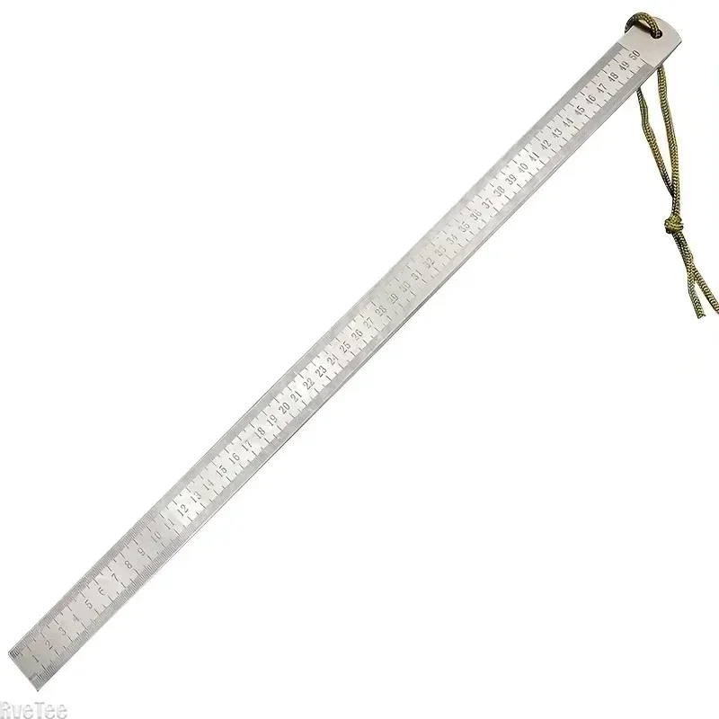 20 Inch Dual-Scale Stainless Steel Ruler Durable Thickened Quenched Steel with Random Lanyard Style Drawing & Measuring