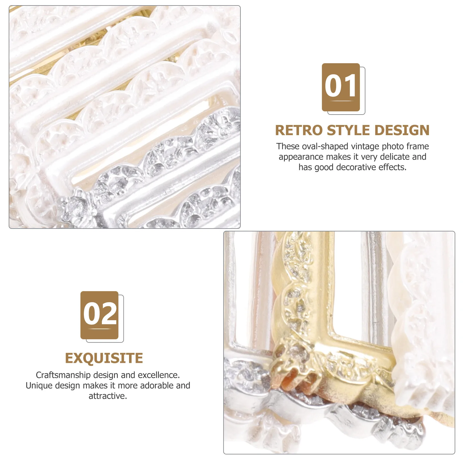 

9pcs Vintage Mini Resin Photo Frame Retro Style Decorative Diy Phone Case Ornament House Small Picture Frame