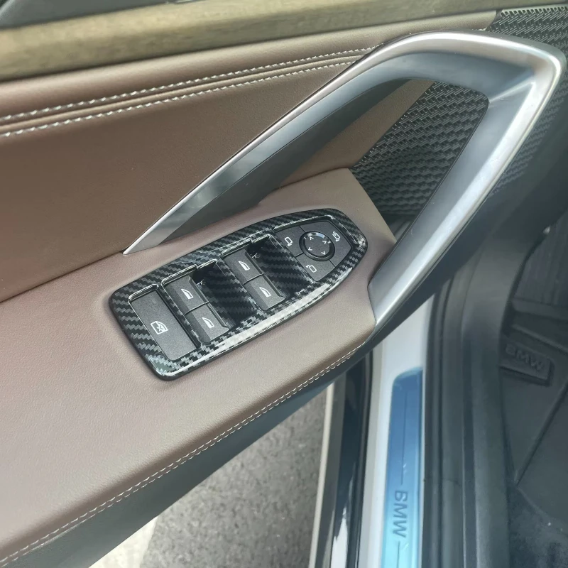 

For BMW X1 U11 M sport X Design 2023 2024 ABS Carbon Fiber Steering Wheel Switch Button Sequins Cover Car Accessories
