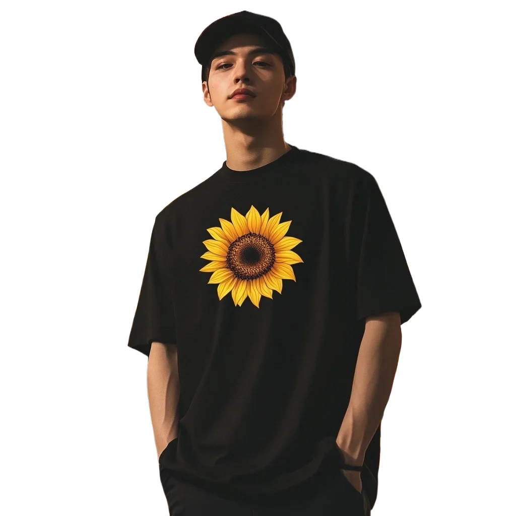 The 2025 Summer Hit Cotton Print T-shirt Y2K Men's Loose and Slimming Sporty T-shirt Couple's Top