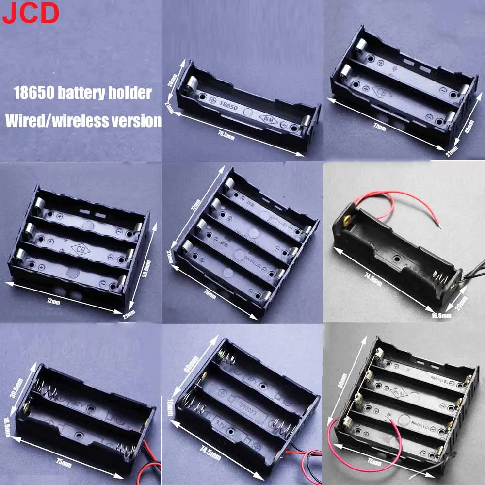 

1/2/3/4 AA 18650 Battery Storage Box Container for 18650 Battery Holder Pack 18650 Power Bank Cases Compartment With Wire Lead