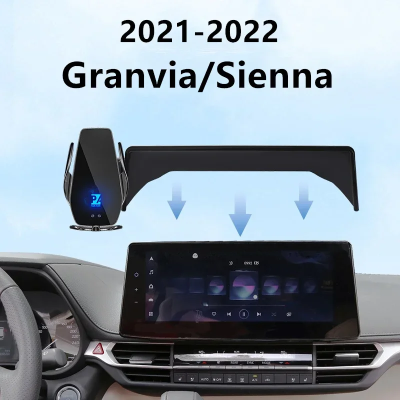 

2021 2022 For Toyota Granvia Sienna Car Screen Phone Holder Wireless Charger Navigation Modification Interior 8/12.3 Inch Size