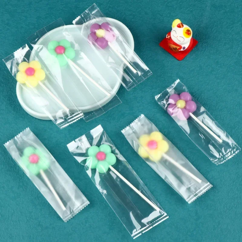 50/100Pcs Transparent Lollipop Packaging Bag Snowflake Pastry Nougat Candy Hot Seal Wrapping Bag DIY Handmade Baking Supplies