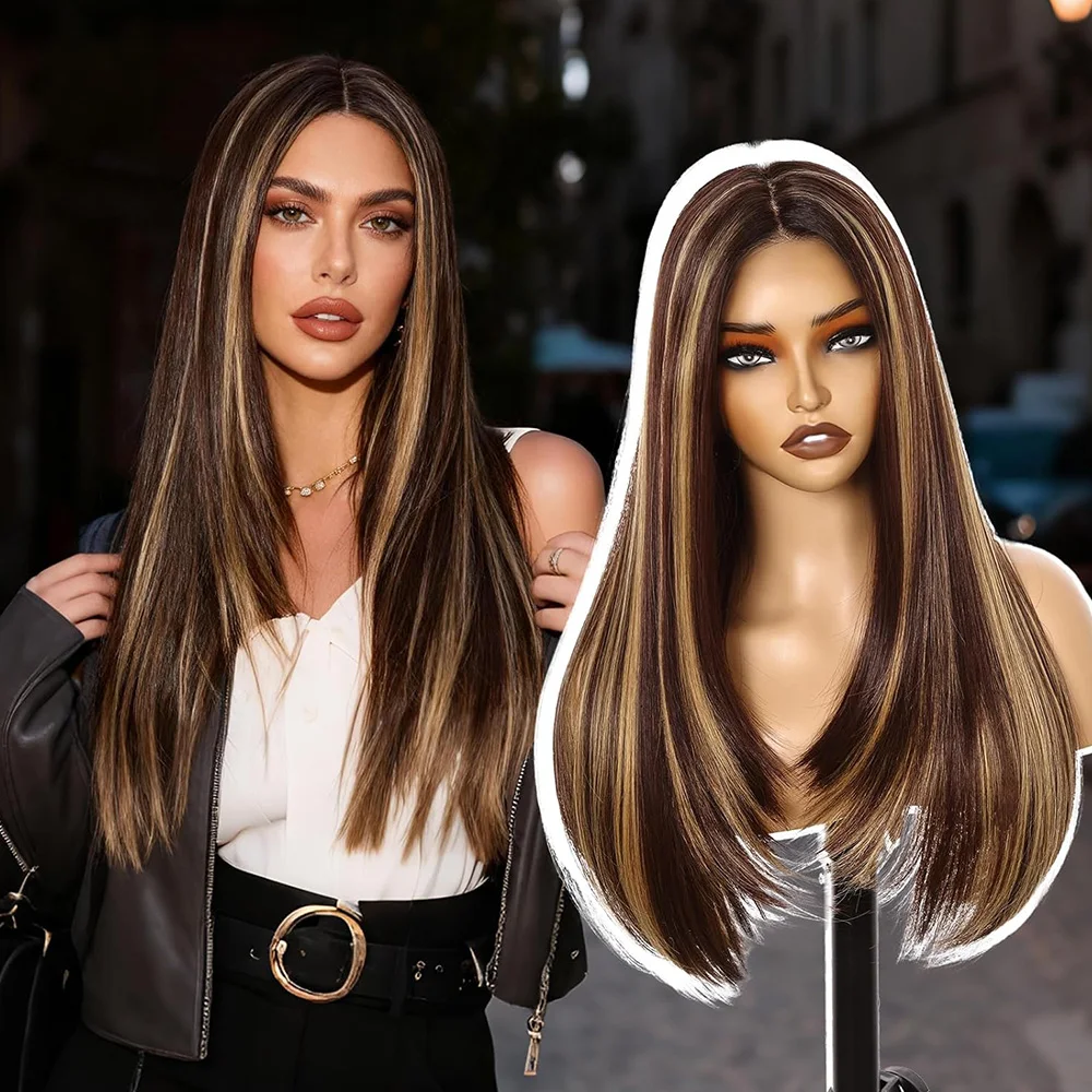 

Парик из натуральных волос 13x6 HD Lace Frontal Highlight Straight, 30-40 дюймов, P4/27, блонд-коричневый, с прозрачным кружевом 13x4, для женщин