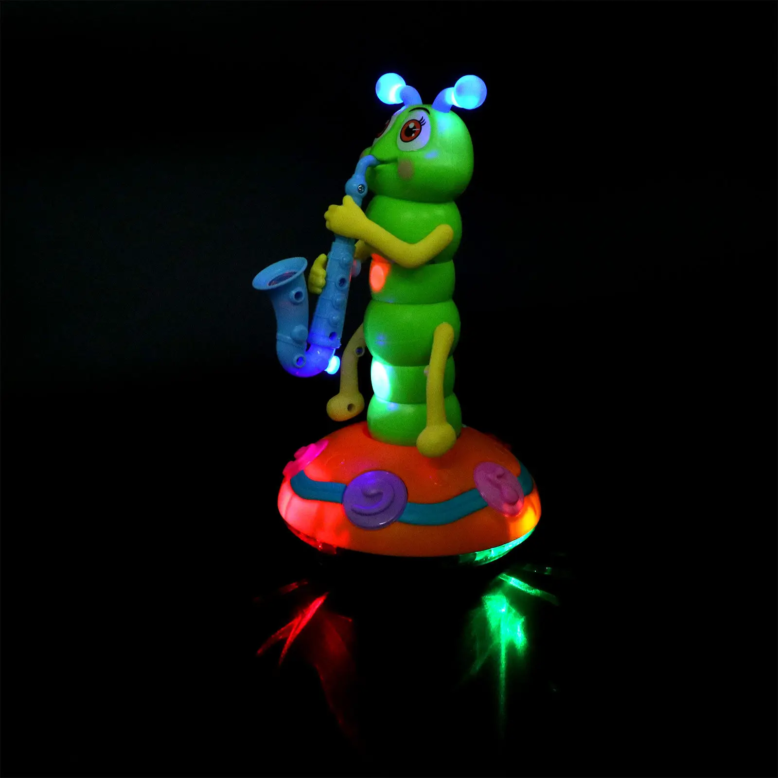 

Электронная музыкальная игрушка-гусеница для детей, 1 шт., с подсветкой, для раннего развития, забавная мультяшная электрическая игрушка для детей