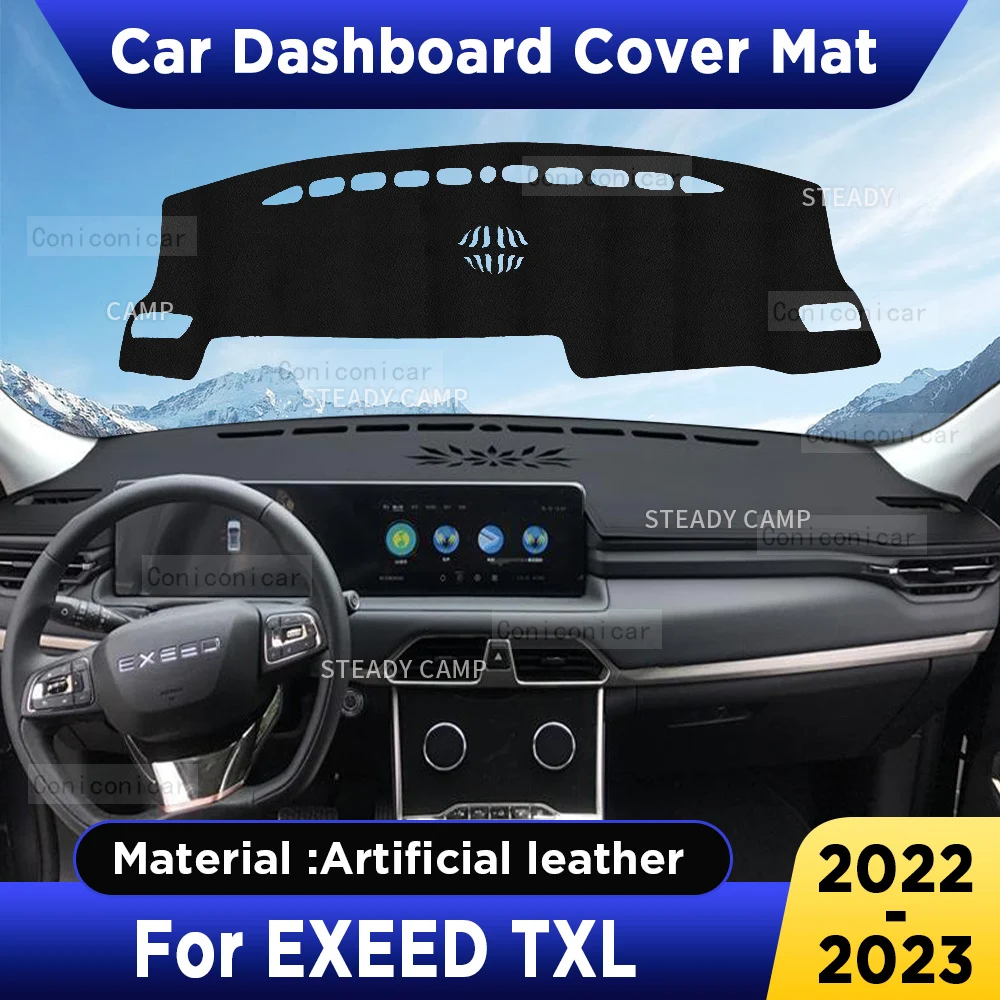 For CHERY EXEED TXL 2022-2023 Car Dashboard Cover Mat Dash Board Sun Shade Anti-UV Pad Artificial Leather sun-proof Accessories