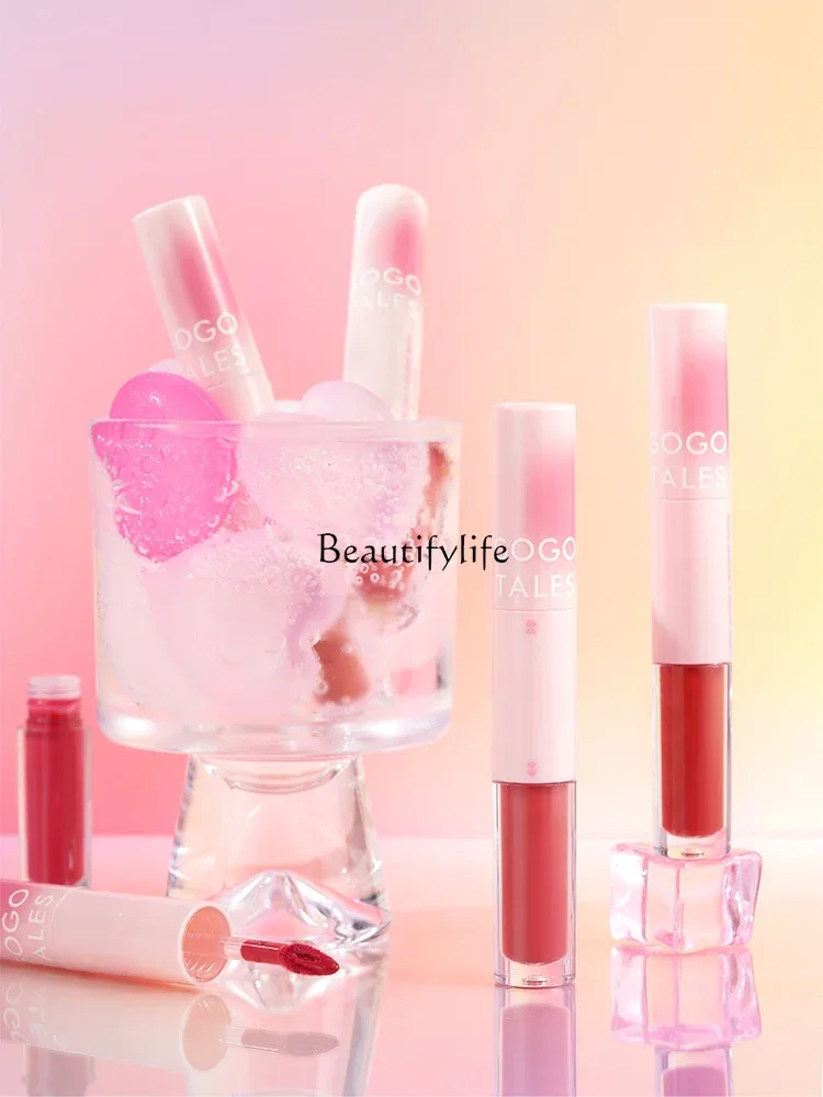 Double-Headed Lip Gloss Transparent Mirror Water Glass Moisturizing and Nourishing Lip Lacquer Lipstick