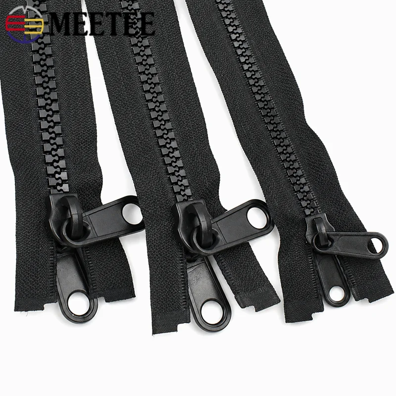 

60-300cm 5#8#10# Resin Zipper with Double Sided Puller for Jacket Zip Outdoor Tent Bag Closure Zippers DIY Sewing Accessories