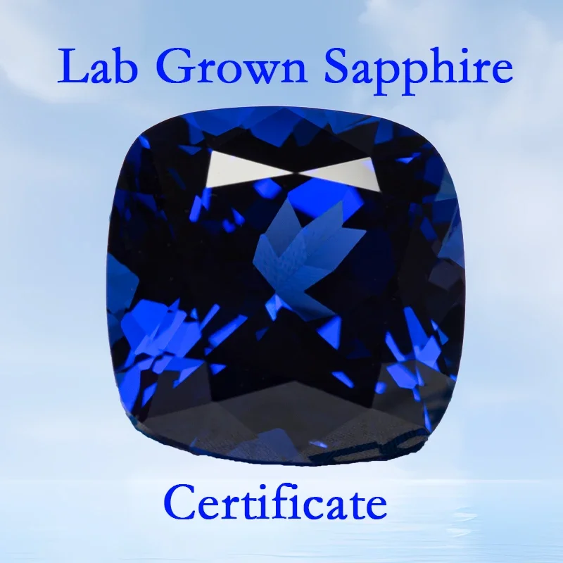 

Lab Grown Sapphire Gemston Royal Blue Color VVS1 Square Cushion Shape Beads for Jewelry Making Rings Selectable AGL Certificate