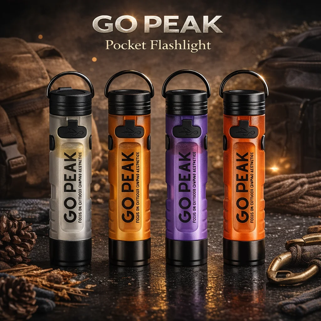 Gopeak Mini linterna LED de bolsillo linterna recargable por USB llavero Clip tapa luz de larga resistencia emergencia senderismo Camping al aire libre