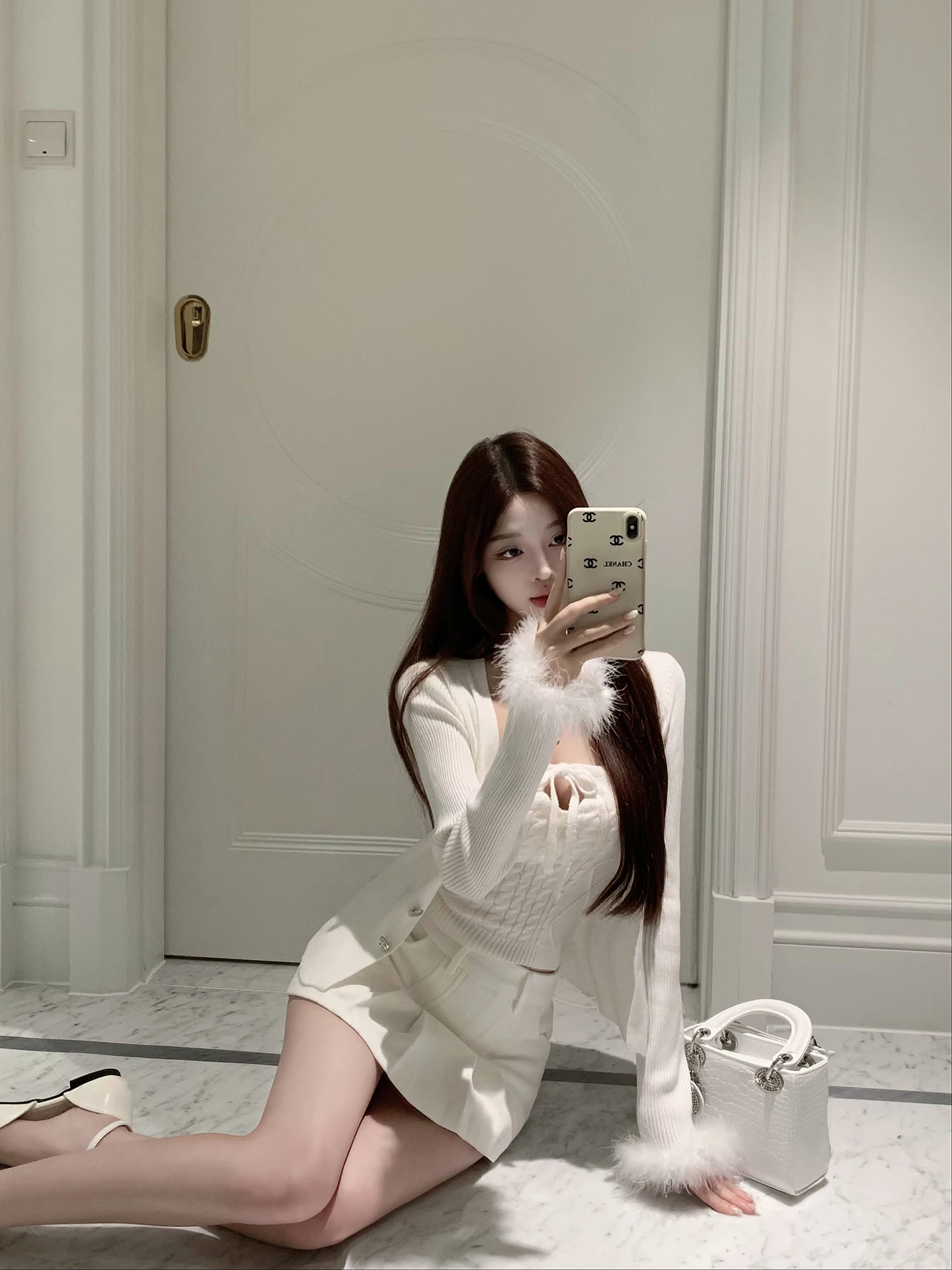 

Роскошный облегающий вязаный свитер Luna, Новое поступление, осень 2022, женский открытый кардиган Ele Sle, мягкая уютная меховая текстура