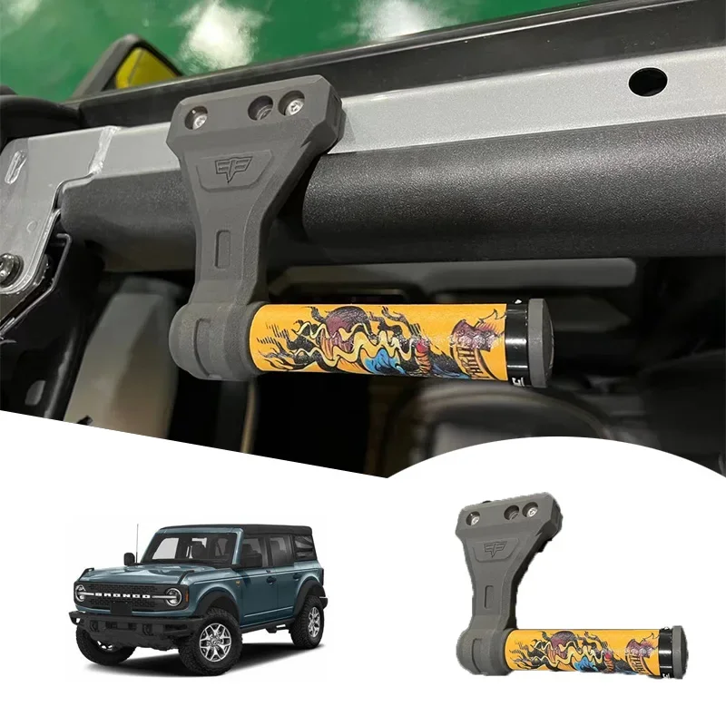 Para Bronco manijas de agarre de barra antivuelco manijas auxiliares de techo de coche para puerta Ford Bronco negro