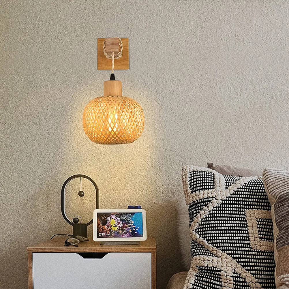 

Rustic Wood Wall Light for Bedroom Bathroom Living Room Vintage Sconce Lamp Indoor Farmhouse Decor Wooden Bath Lamps