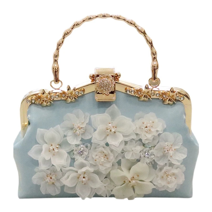 Exotic Pearlescent Three-dimensional Flower Bag 2022 Spring New Fashion Women's Hand-held Shoulder Messenger Bag Chain