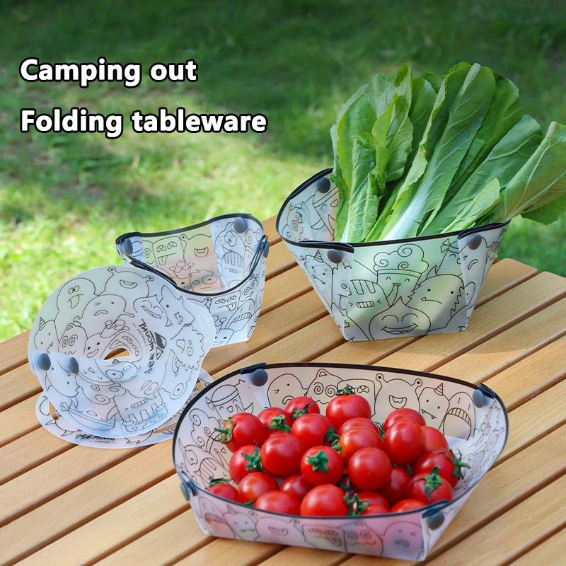 Outdoor Lightweight Folding Tableware Portable Bowl Dinner Plate Coffee Filter Funnel Water Cup Multi-purpose Camping Tableware