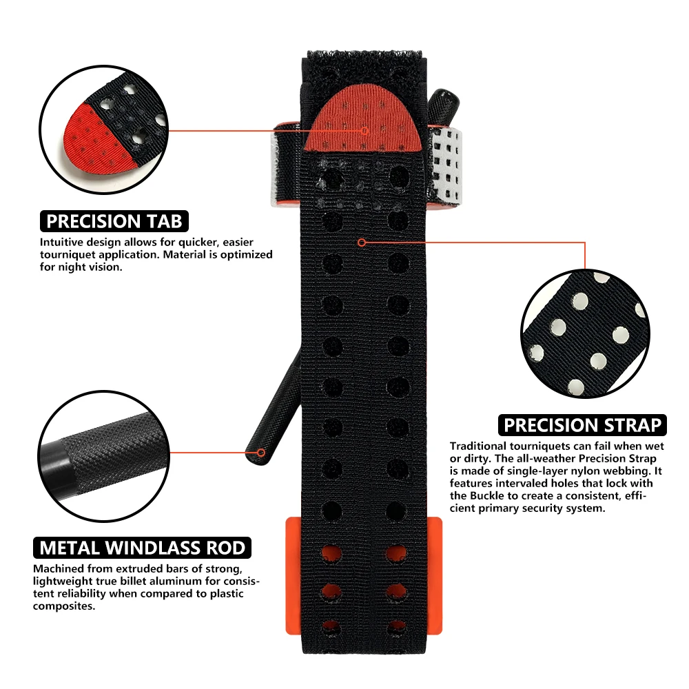 Imagem -03 - Tactical Extremidade Hemostática Tourniquet 100 Nylon Composto Resgate de Emergência ao ar Livre Primeiros Socorros Ifak Engrenagem