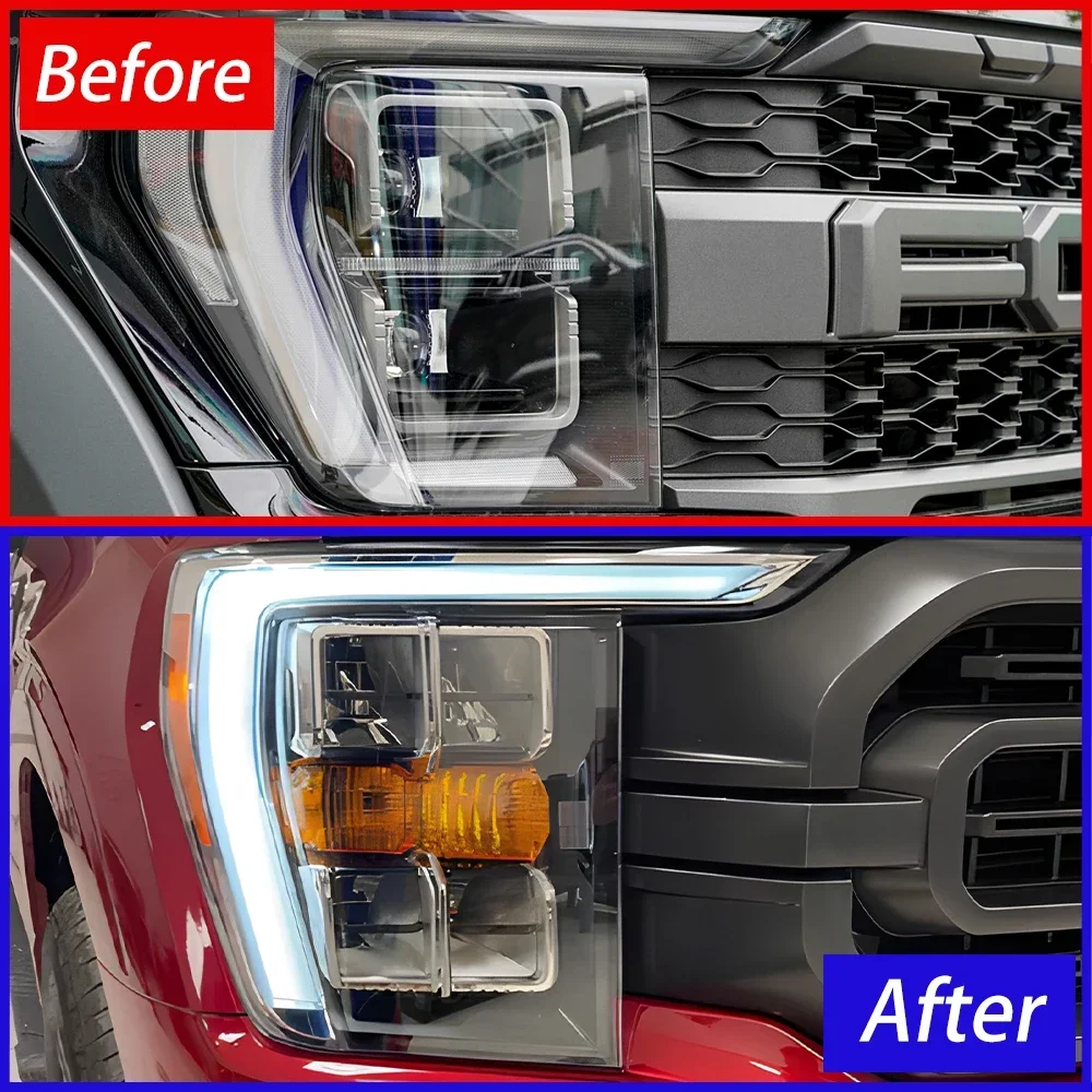 Auto Headlights For Ford Raptor F150 2021-2023 LED Car Front Lamps Assembly Upgrade Plug and Play Projector Lens Car Accessories