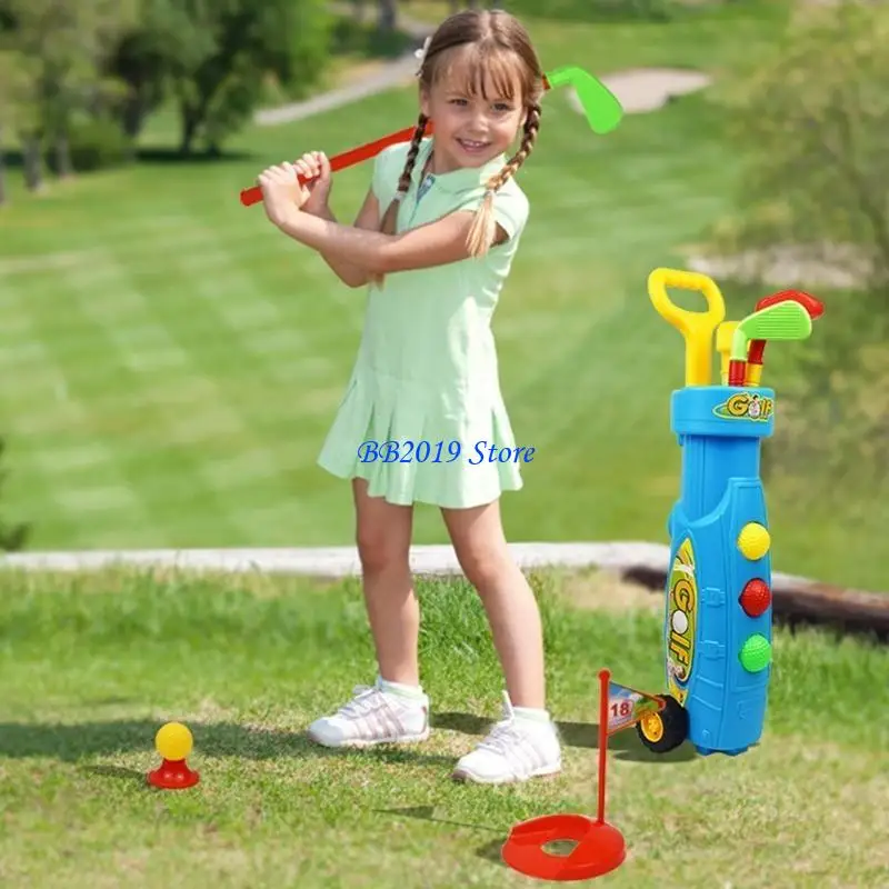 Q0KB 9PCS Starter da golf sicuri con mazza da golf e palla per bambini Sviluppa abilità motorie Giocattolo attività per