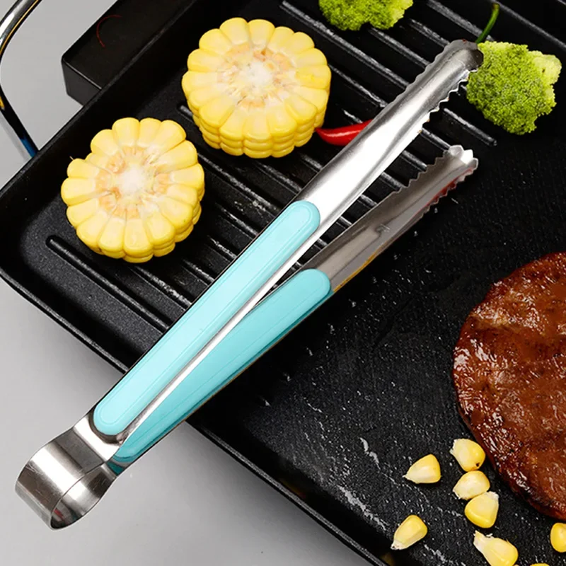 Stainless Steel Kitchen Tongs Small Barbecue Grill Cooking Tongs BBQ Meat Salad Food Tongs Clamp Ice Tongs Clip Kitchen Utensils