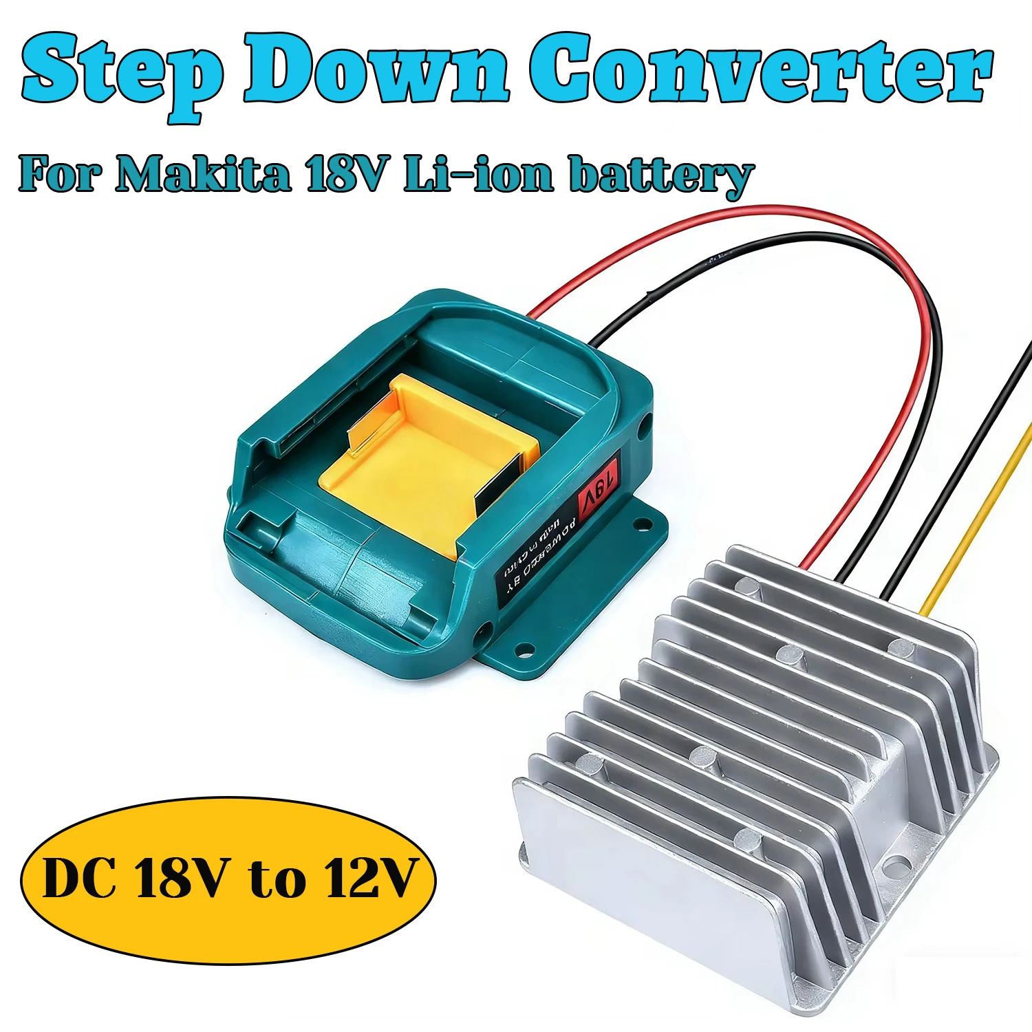 DC 18V auf 12V Buck-Konverter für Makita Li-Ionen-Akku, automatischer Spannungsregler 240W für Auto, LKW, Golfwagen, LED – Detail 1