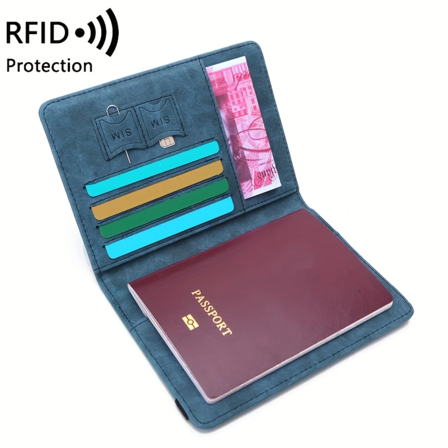 Borsa per passaporto multitarjeta antifurto RFID: portadocumenti da viaggio elegante e sicuro