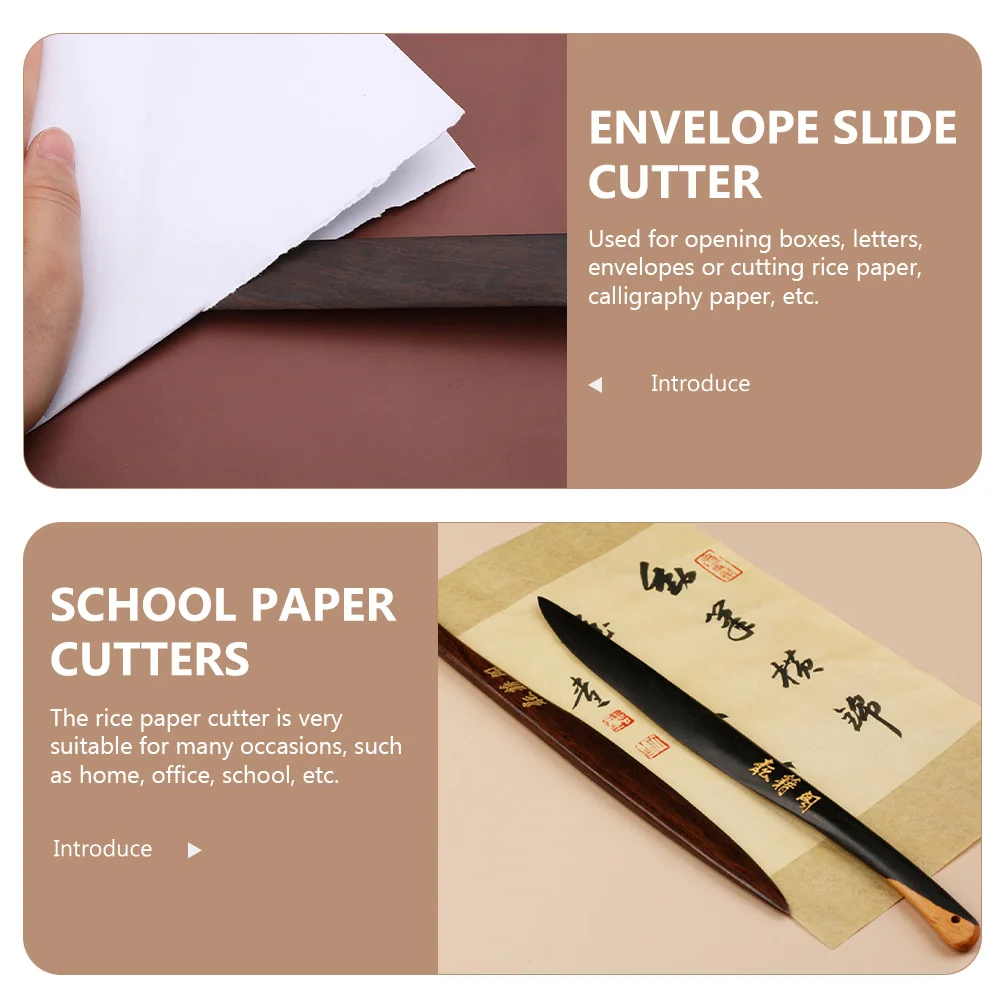 سكين خشبي صيني فني حرفي لفتح رسائل المغلف مكتب المنزل استخدام أداة قطع ورق الأرز قاطع الورق الخشبي لتقوم بها بنفسك