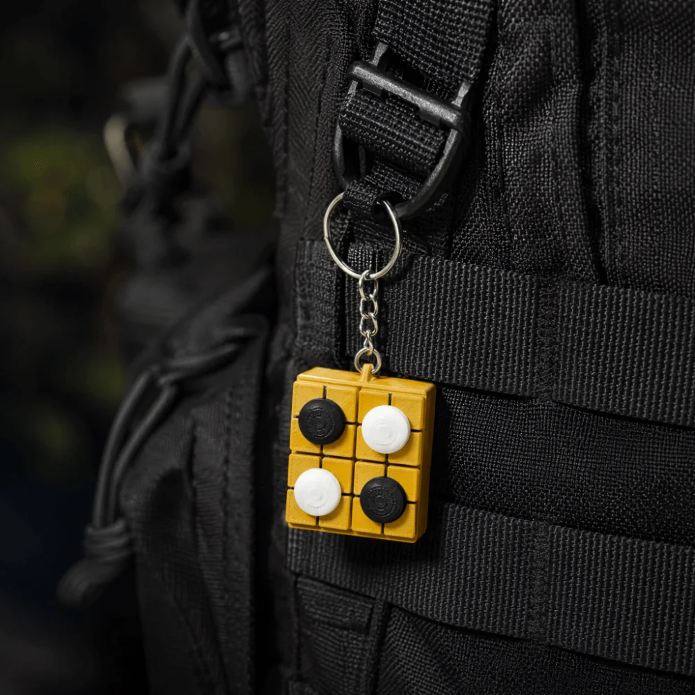 3D Printed Go Board Clicker Keychain 4-key Keyboard-style Gomoku Shape Mechanical Keyboard Pendant Funny Creative