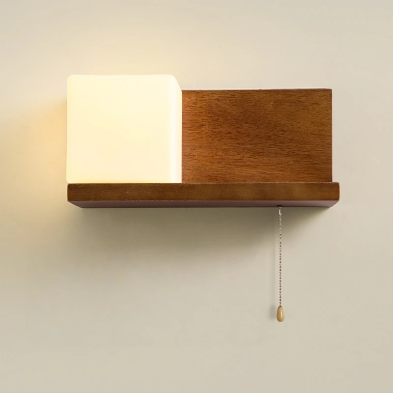 

Ореховое дерево LED E27 Настенный светильник Гостиная Спальня Прикроватная тумбочка Ретро Бра Зеркало для ванной комнаты Настенный светильник Коридор Вход Настенный светильник