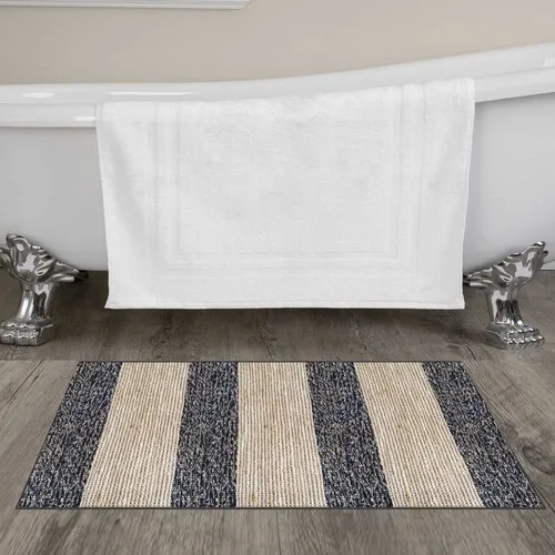 Else Carpet Else Gray Cream Stripe Bath Mat Carpet