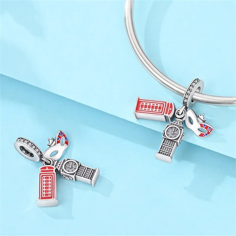 925 Sterling Silver Travel Around The World Beijing Paris Milan Charms Pendant For Women Fit Original Bracelet DIY Jewelry Gifts view 3