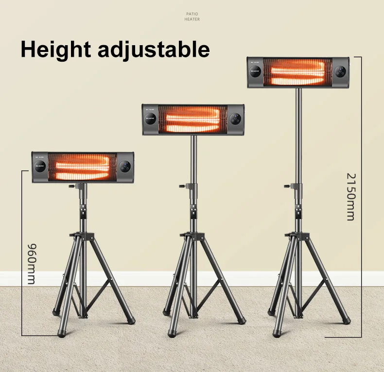 ฮีตเตอร์ไฟฟ้าแบบท่อคาร์บอนไฟเบอร์650/1500W ลมร้อนรีโมทคอนโทรลแบบพกพา pemanas ruangan elektrik