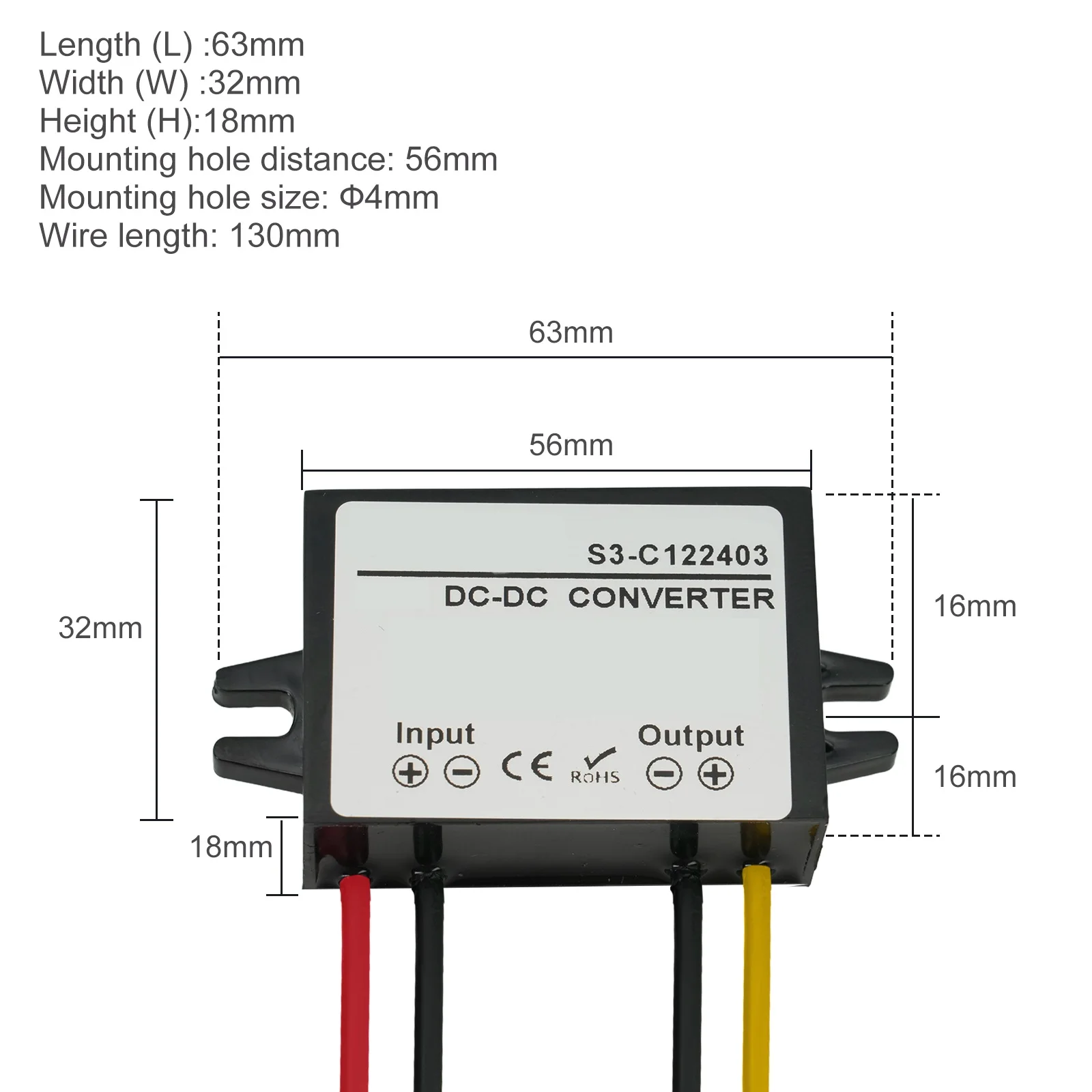 DC-DC Voltage Step-up Converter 5-11V to 12V 1A 12W IP68 Waterproof for Truck Boat Golf For Cart and DIY Builds