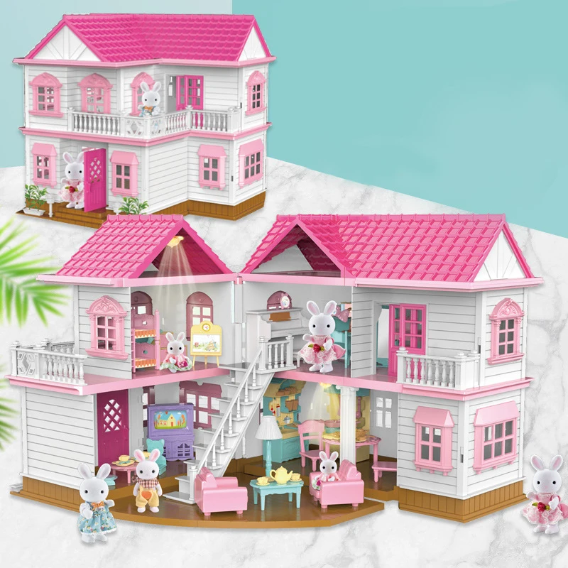 Miniature Building Kits Big Furniture For Dolls House Diy Dollhouse Toy For Children Birthday Gift Doll House Accessories