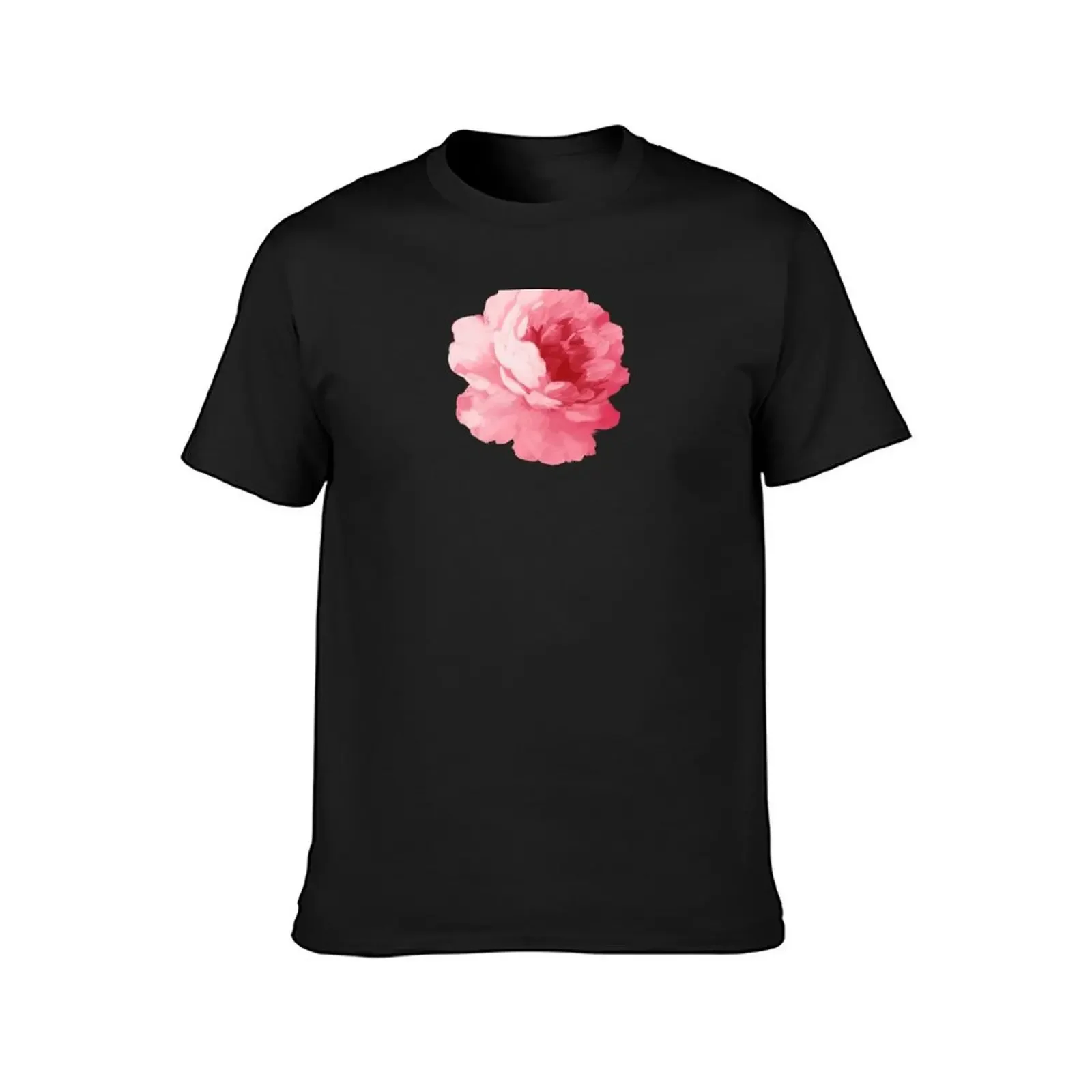 Flower pink peony T-Shirt summer tops sports fans street wear Aesthetic clothing fitted t shirts for men