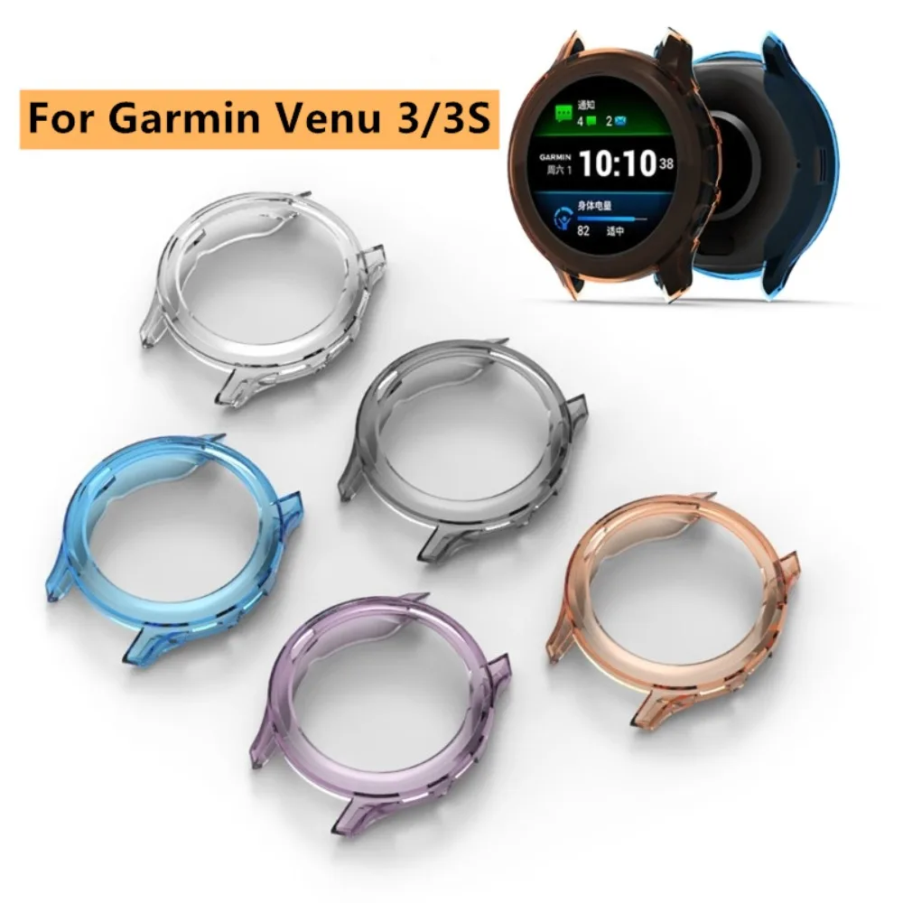 Juste de protection en TPU avec cadre souple, protecteur d'écran transparent, accessoires de montre intelligente, étui en TPU pour Garmin Venu 3, 3S