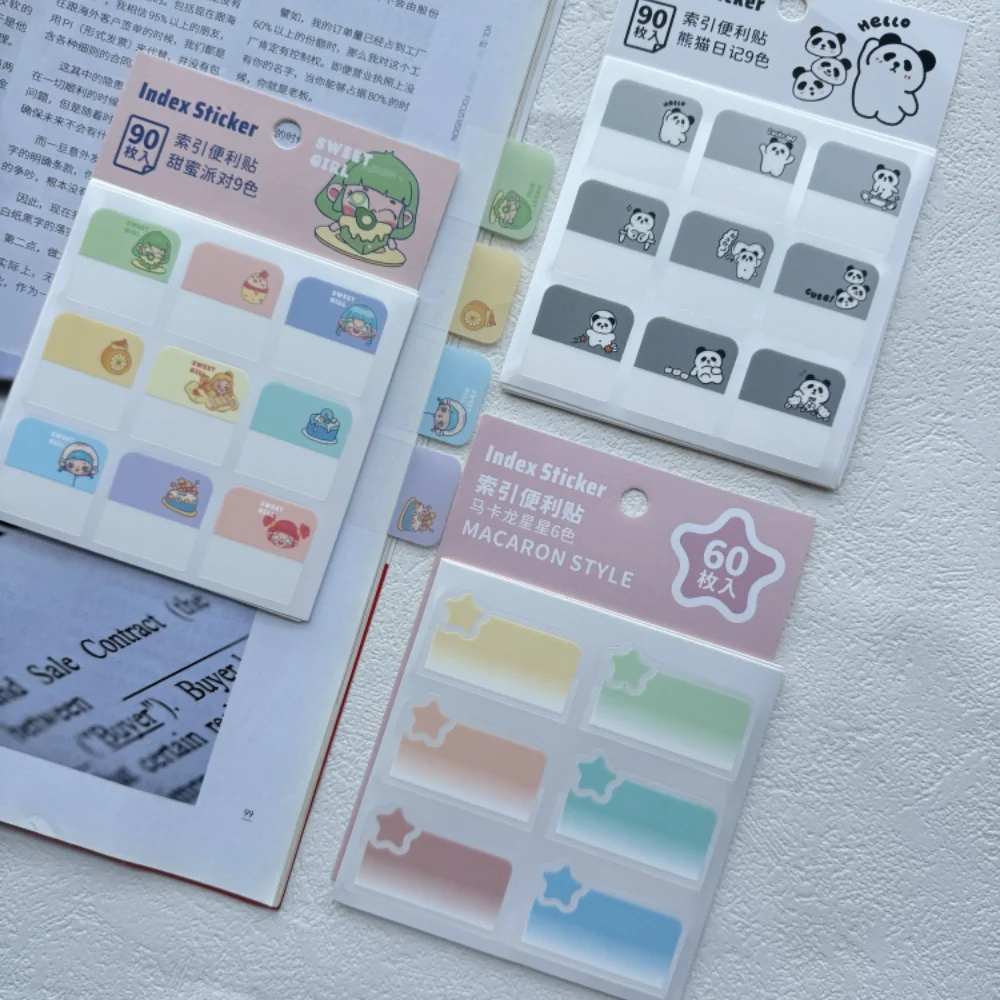 

New Macaron Index Sticky Tabs Writable Sticky Note Tabs for Book Annotation Calendar Reminder File Classification