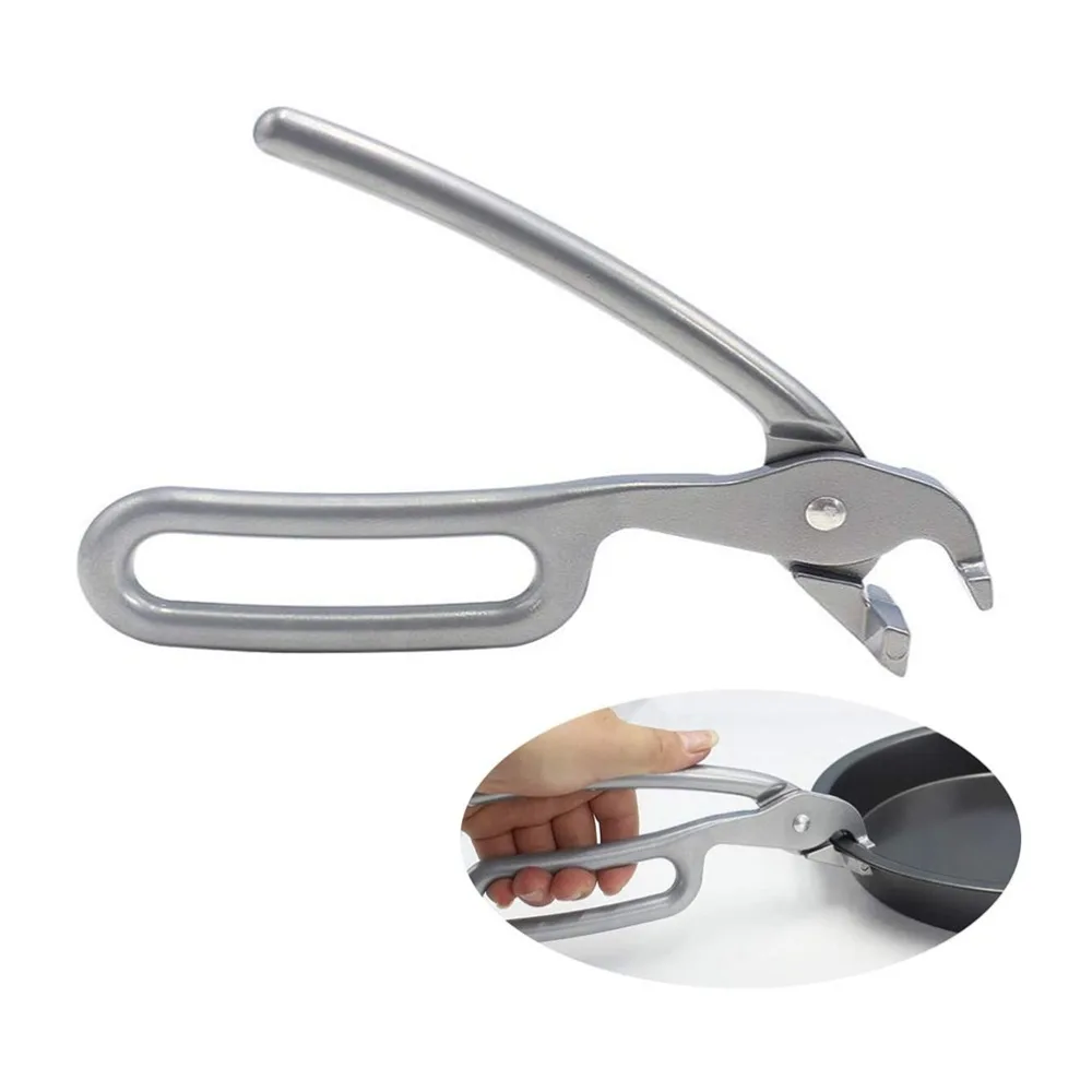 Heavy Duty Pizza Pan Gripper Anti Scratch Anti-Scald Pan Tongs Anti-Skid Aluminum Alloy Baking Tongs Microwave Oven