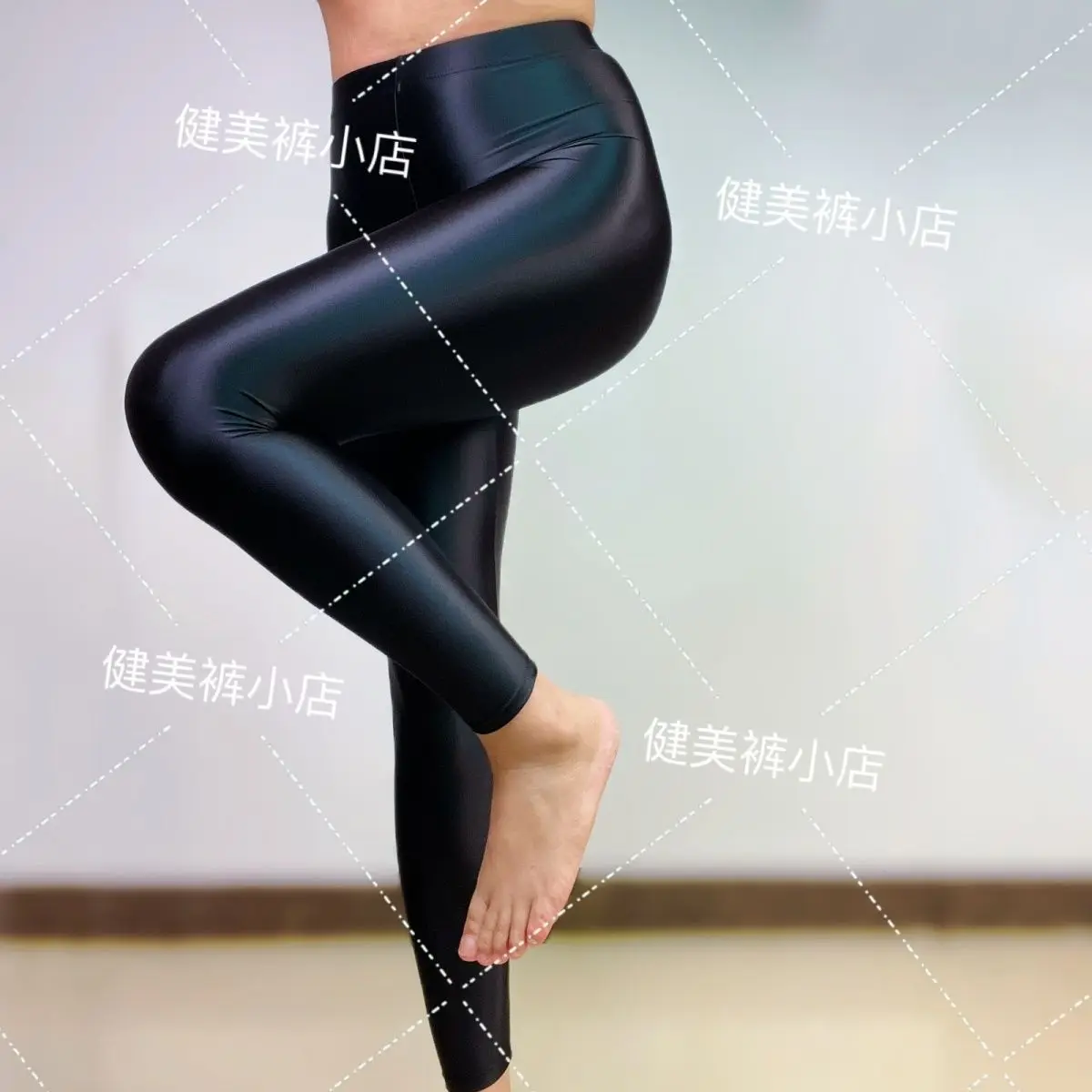 Glossy Women Yoga Leggings Pants Plus Size High Waist Workout Gym Tight Bottoms