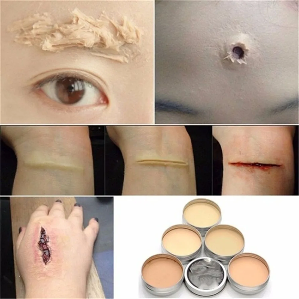 30g Face Body Fake Scar Wax Halloween Cosplay Party Wound Fake Scar Makeup Wax Putty Skin Wax Special Effects Cosmetic Props