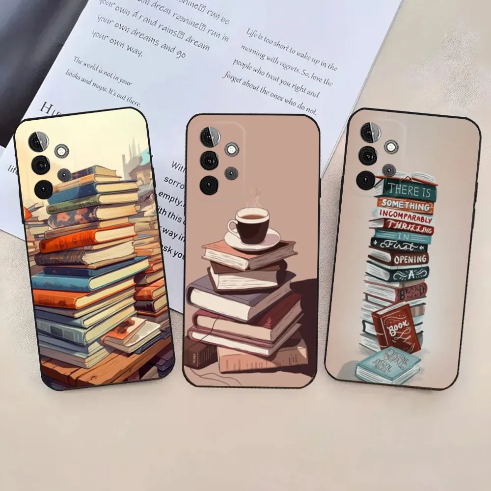 Read Books illustration  Phone Case For Samsung Galaxy A13,21s,22,31,32,52,53,71,80,91 Soft Black Cover