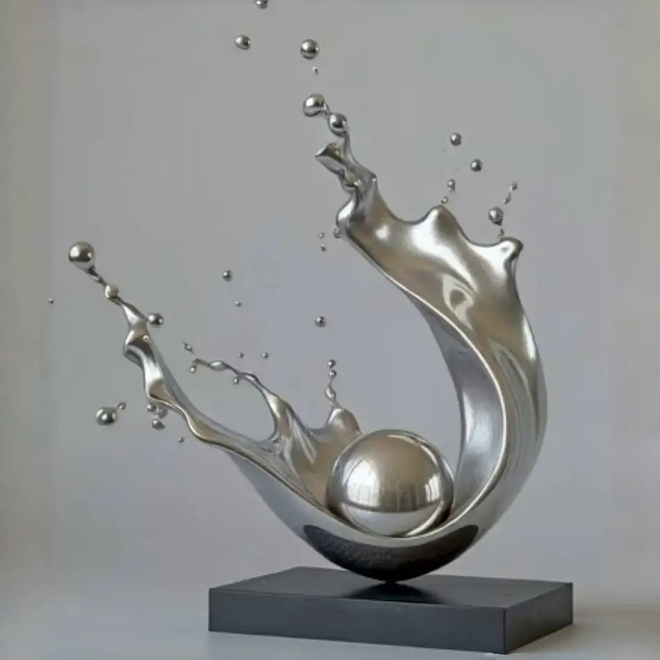 Uniquely designed modern abstract stainless steel sculpture outdoor garden landscape durable metal crafts