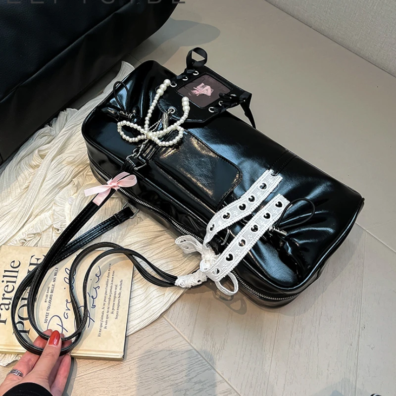 

Women Pu Leather Square Shoulder Bag 2025 New Trend Fashion Korean Short Handle Underarm Bags Female Solid Handbags And Purses