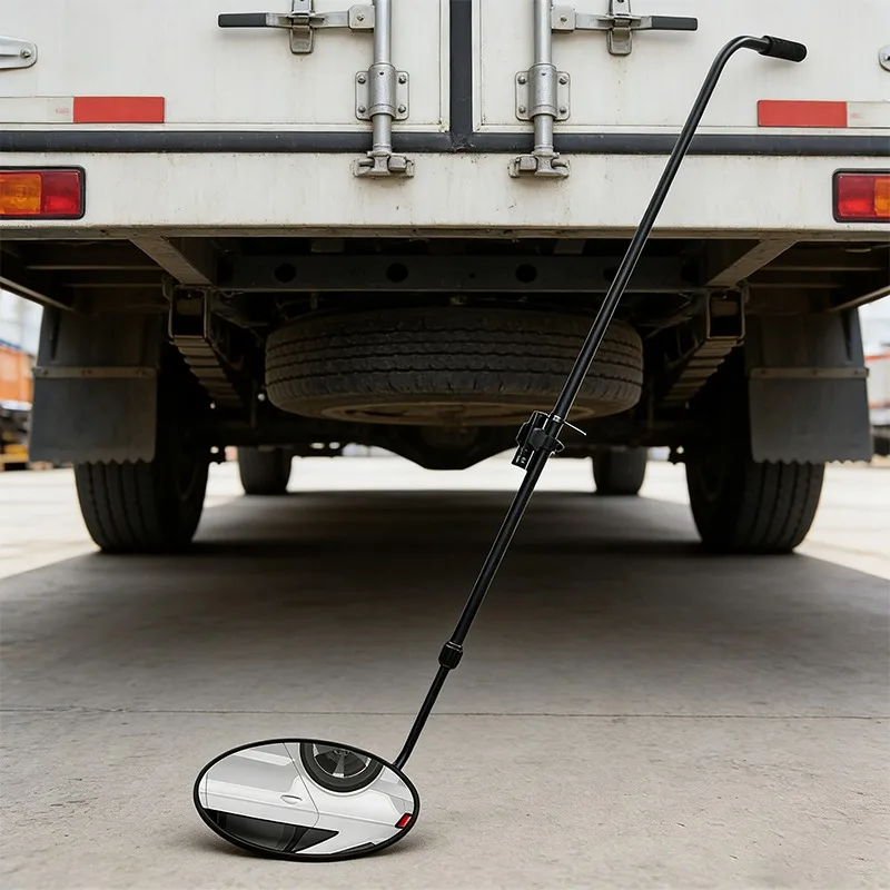 Portable V3 underbody inspection tool for foreign body detection, durable round mirror for safe use