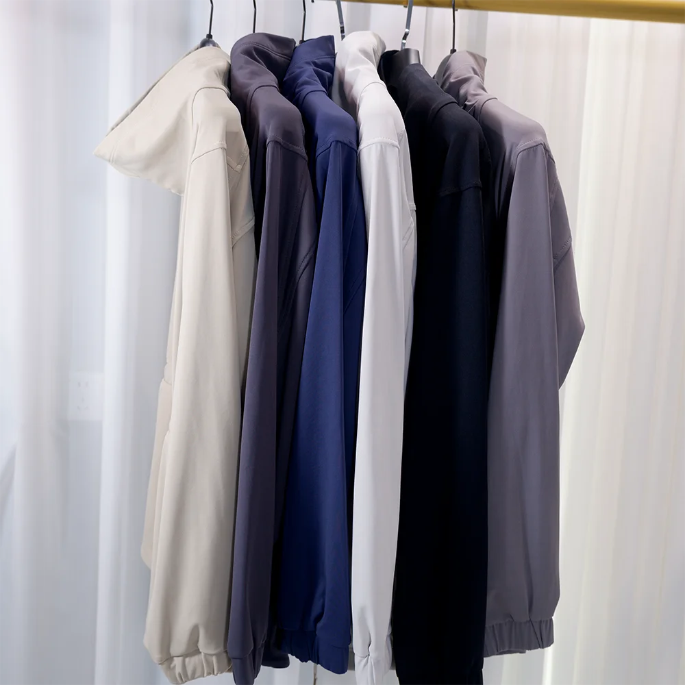 Waist-Tightening Windbreaker Jacket Autumn Casual Yoga Coat Turn-Down Collar Slimming Long Style Hip-Covering Slim Fit Sportswea